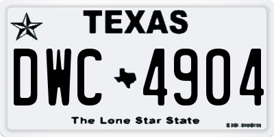 TX license plate DWC4904
