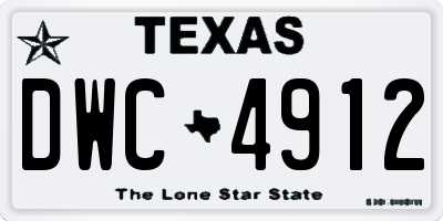 TX license plate DWC4912