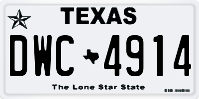 TX license plate DWC4914