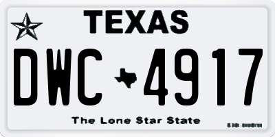 TX license plate DWC4917