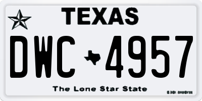TX license plate DWC4957