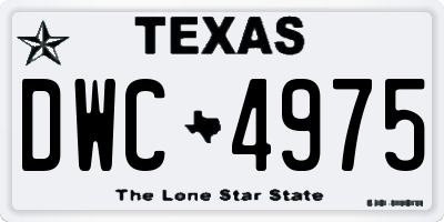 TX license plate DWC4975