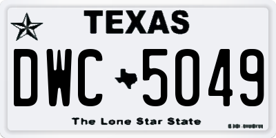TX license plate DWC5049