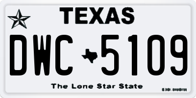 TX license plate DWC5109