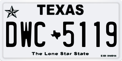 TX license plate DWC5119