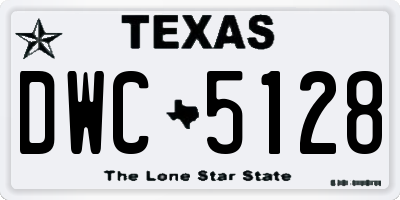 TX license plate DWC5128