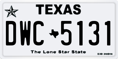 TX license plate DWC5131