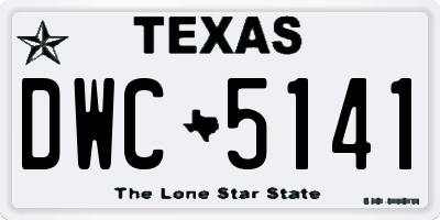 TX license plate DWC5141