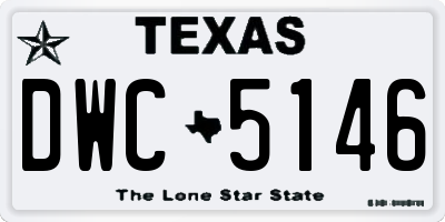 TX license plate DWC5146