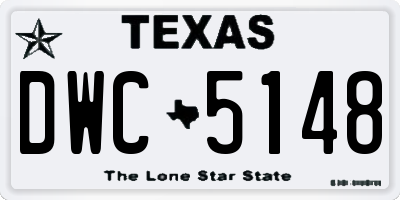 TX license plate DWC5148