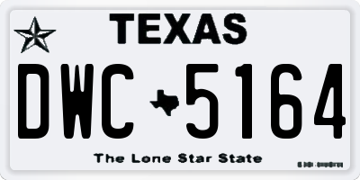 TX license plate DWC5164
