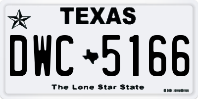 TX license plate DWC5166