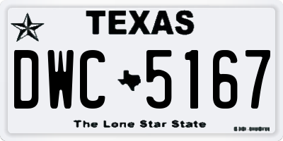 TX license plate DWC5167