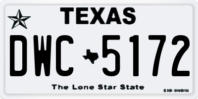 TX license plate DWC5172