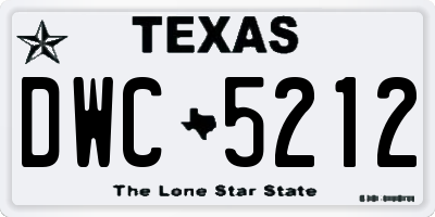 TX license plate DWC5212