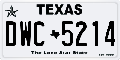 TX license plate DWC5214