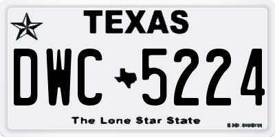 TX license plate DWC5224