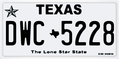 TX license plate DWC5228