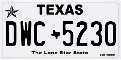 TX license plate DWC5230