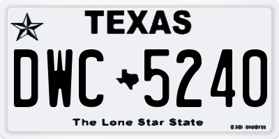 TX license plate DWC5240