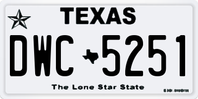 TX license plate DWC5251