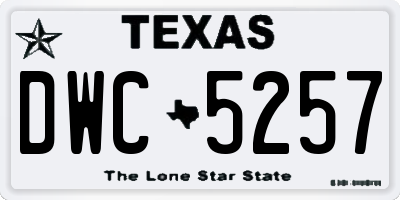 TX license plate DWC5257