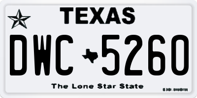 TX license plate DWC5260