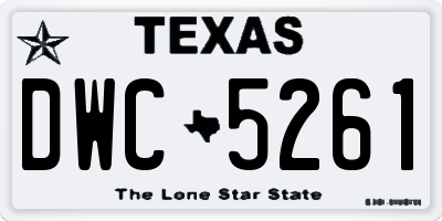 TX license plate DWC5261
