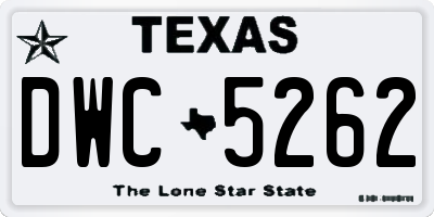 TX license plate DWC5262