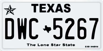 TX license plate DWC5267