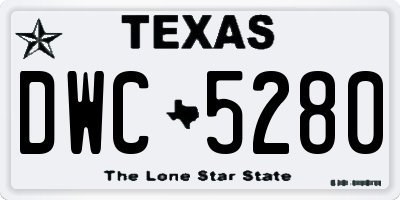 TX license plate DWC5280