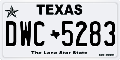 TX license plate DWC5283
