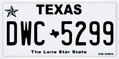 TX license plate DWC5299
