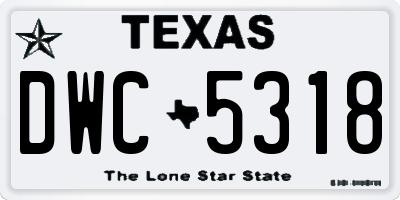 TX license plate DWC5318