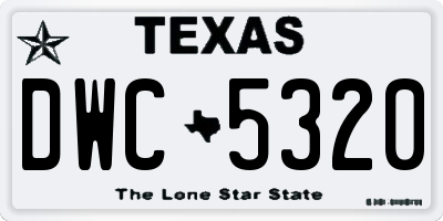 TX license plate DWC5320