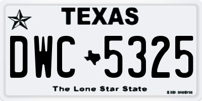 TX license plate DWC5325