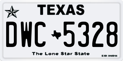 TX license plate DWC5328