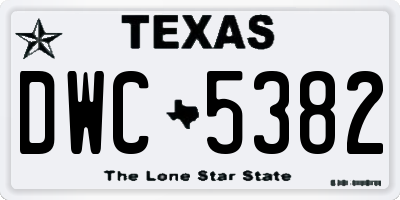 TX license plate DWC5382
