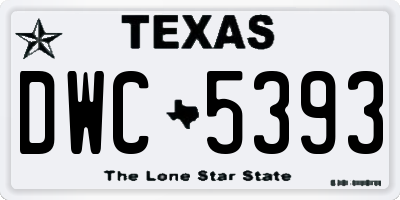TX license plate DWC5393