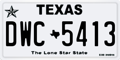 TX license plate DWC5413