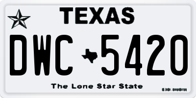 TX license plate DWC5420