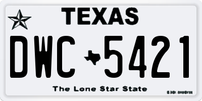 TX license plate DWC5421