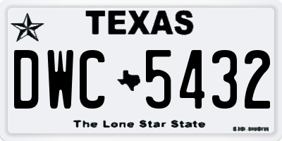 TX license plate DWC5432