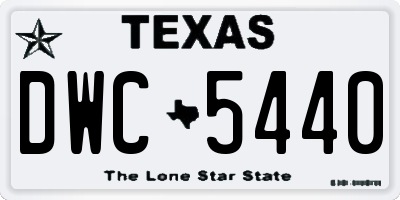 TX license plate DWC5440