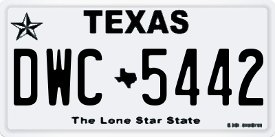 TX license plate DWC5442
