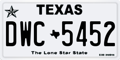 TX license plate DWC5452