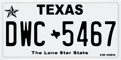 TX license plate DWC5467