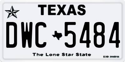 TX license plate DWC5484