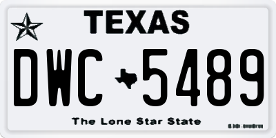 TX license plate DWC5489