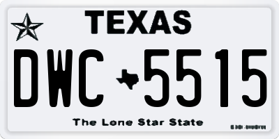 TX license plate DWC5515